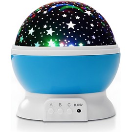 Kid Star Night Light, Nebula Star Projector 360 Degree Rotation 4 LED Bulbs 12 Light Color Changing with USB Cable, Romantic Gifts for Men Women Children, Christmas Decor (Blue)