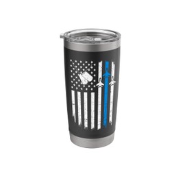 Patriotic US Air Force Flag USA American USAF Veteran Stainless Steel Insulated Tumbler