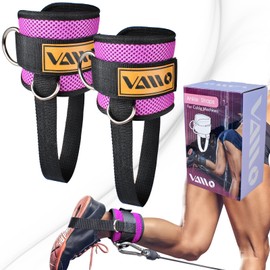 VAIIO Ankle Straps for Cable Machines,Adjustable Comfort fit Neoprene, Reinforce Double D-Ring - Premium Ankle Cuffs to Improve Abdominal Muscles, Lift The Butts, Tone The Legs for Men & Women