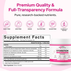 Sugar-Free Electrolyte Powder Drink Mix Fast Hydration (220 gr, Unflavored) with Key Electrolytes and Trace Minerals –Keto Friendly, Vegan