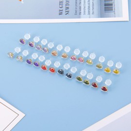 12 Pairs Plastic Earrings for Sensitive Ears, Star Heart Plastic Post Stud Earrings, Birthstone Cubic Zirconia CZ Stud Earrings for Women 4mm (Heart 4mm)