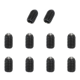 PATIKIL M4x6mm Ball Point Set Screws, 10 Pcs Carbon Steel Hex Socket Spring Plungers Grub Screw for Industrial Machine Home Furniture Workplaces, Black