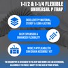 Cinsda 1-1/2" & 1-1/4" P-trap with Adapter, Flexible Sink Drain