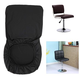 BTSKY Pack of 2 Bar Stools Covers with Backrest Cover - Stretch Chair Cover Slipcovers for Short Swivel Dining Chair Back Chair Bar Stool Chair(Not Include Chair) (Black)