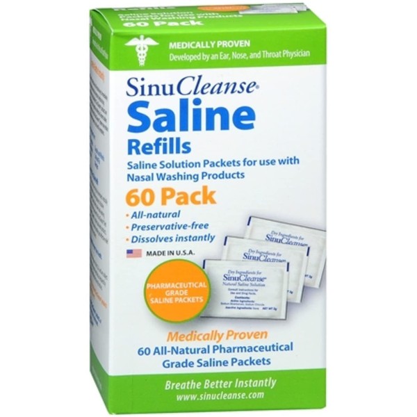 SinuCleanse Saline Refills 60 Packets 60 Each (Pack of 2)