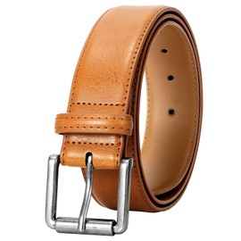 JASGOOD Men Belt Leather Belt for Men Dress Belt Casual Belt Men Golf Belt 1.5” Classic Work belt for Men Leather Jeans Belt,Brown