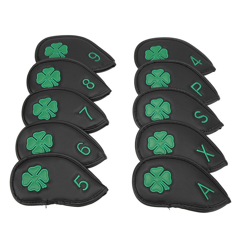 10 PCS Golf Club Head Covers Four Leaf Clover Pattern