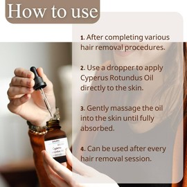 Cyperus Rotundus Oil for Hair Removal 2 PACKS – 100% Pure Natural Cyprus Oil – Organic Herbal Cypress Root Extract for Smooth Skin, Reducing Body Hair Growth, Ingrown Hair & Nourishment – 60ml