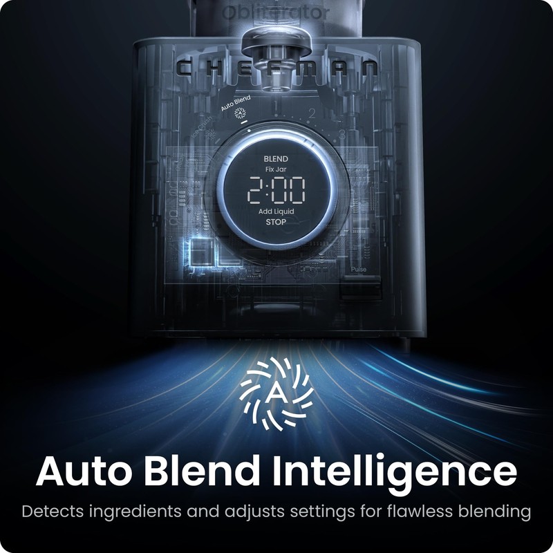 Chefman Obliterator 48 oz Countertop Blender for Smoothies, 1380W Motor