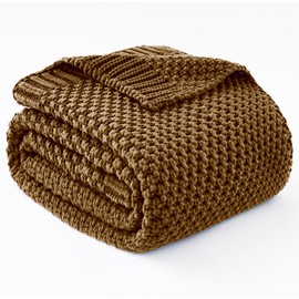 Topcee Knitted Weighted Blanket - 60"x80" 20lbs Queen Size Cooling Chunky Knit Heavy Blanket for Adults Cable Yarn Knit Decorative No Beads Soft Cozy and Cooling Weighted Throw Machine Washable