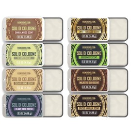 Viking Revolution 8 Pack Solid Cologne for Men - Men's Cologne Gift Set Including Sandalwood, Vetiver, Sweet Tobacco, Clary Sage, Spiced Vanilla, Cedar Pine - Travel Size Gifts for Men (0.5 Oz each)
