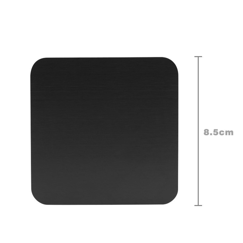 4 PCS Black Square Cup Coasters, 8.5cm*8.5cm Stainless Steel Coasters,