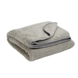 Blanket Throw Blanket 100x70cm Greige Fluffy Warm Winter Boa Microfiber Cute Baby Baby