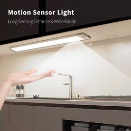 Under Cabinet Lights,Stick-On Magnetic Closet Lights,Motion Sensor Night Light Indoor,Under Counter Lighting Wireles,3Colors Dimmable Night Light for Kitchen,Closet,Pantry,Bedroom,Stair,Hallway,2 Pack