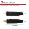 Welding Knight LC40 Welding Cable Connector Set Black Male and