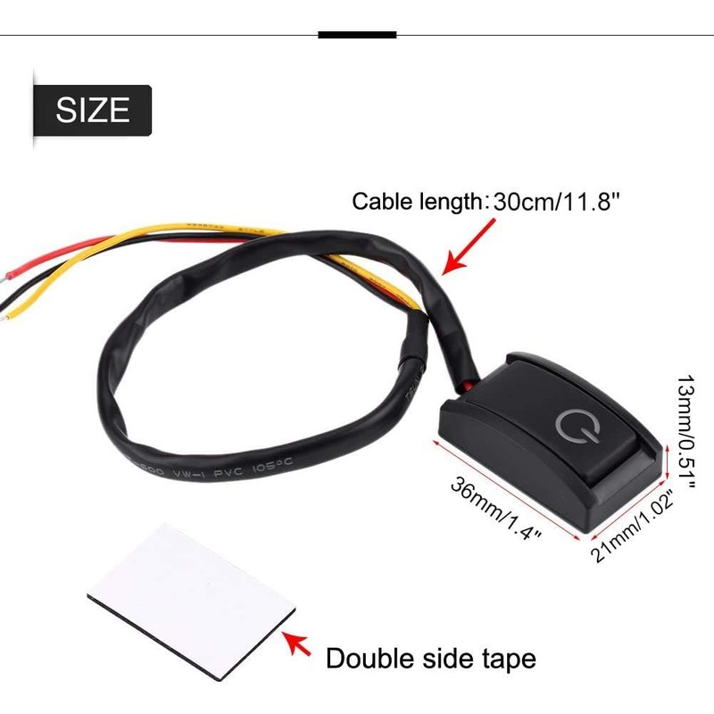 Gebildet Car DIY Switch Paste Type Button Switch,OFF/ON DC Car