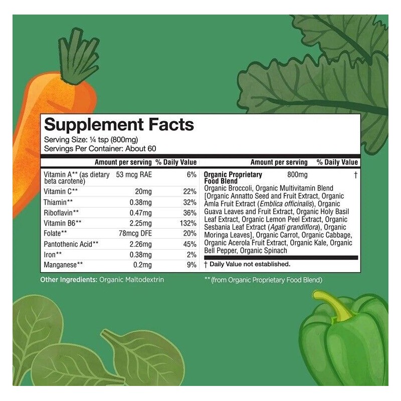 MATYS Organic Picky Kids Green Blend Vegetable Powder 60 Servings