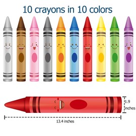Crayon Wall Decals 10 Color Sticker for School Classroom Art Room Decoration