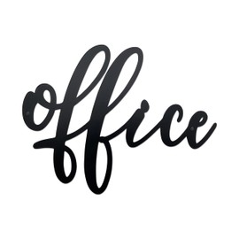 Metal Office Door Signs, Artistic Office Sign - Stylish Office Door Sign for Home and Business Offices with Modern Letters - Stylish Door Signs for Office Decor - Black Office Signs for Wall, 13.8" x
