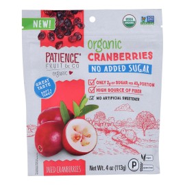 UD_Patience Fruit & Co Organic Cranberry Snack Sliced and Preserved with Natural FD Process Case of 8-4 Oz in Bulk Packaging