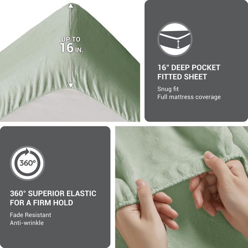 True North by Sleep Philosophy Plush Sheet Set Queen, Solid