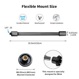 Tonton 2-Pack Flexible Twist Mount for Blink Outdoor 4 (4th Gen) / (3rd Gen), Blink Mini, Blink XT, XT2, 20.5in Gooseneck Blink Outdoor Camera Mount, No-Drill, Tool-Free Adjustable Camera Holder Black