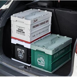 Plastic Foldable Car Organizers and Storage, Outdoor camping storage box,Trunk and car Organizers Storage Organizer Bins, Storage SUV for Clothes, Shoe, Toy, Books, Snack, file, and Grocery Storage L - Color: GREEN