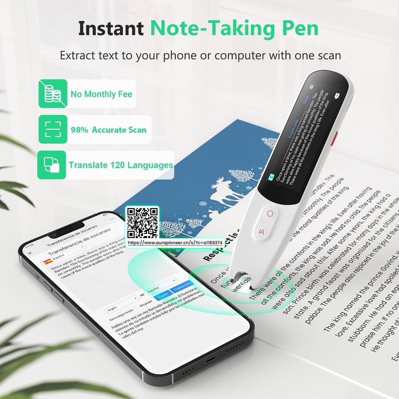 SVANTTO 4-in-1 Translator Pen & Reading Pen for Dyslexia Readers,Students