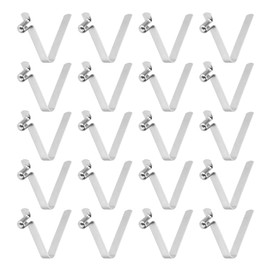 sourcing map 20pcs Single Button Kayak Paddle Snap Spring Clip 5.5x8.5x33.5mm 65Mn Spring Steel V-Shaped Hollow Lift Telescopic Locking Tube Pole Clips for Tent Umbrella Camping
