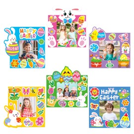 MOUNMDA Easter Photo Frame Craft Kits for Kids DIY Easter Bunny Picture Frame Craft Kits Easter Decoration Easter Classroom Party Activity Gift DIY Easter Craft