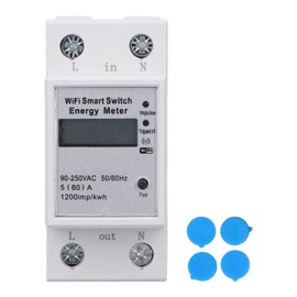 WiFi Smart Energy Meter LCD Display Household 1 Phase 2P DIN Rail Energy Monitor Digital Energy Meter for Tuya ZMAI-90 AC90-250V
