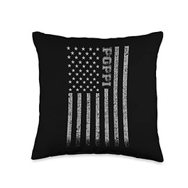 Gifts For Poppi Poppi American Flag Throw Pillow, 16x16, Multicolor