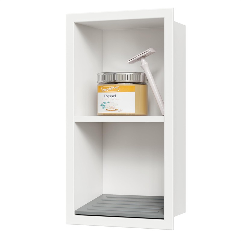Qeke Shower Foot Rest for Shaving Legs, Matte White, 5.9"
