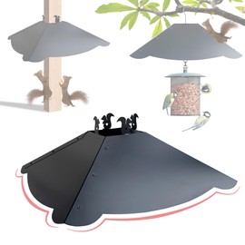 Squirrel Baffle for 4x4 Post - 17-Inch Heavy Duty Metal Squirrel Guard for Bird Feeders, Dual Mount (Hanging & Pole Mount) Stops Raccoons & Squirrels