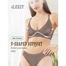 4Leezy Women's Wireless Bra - Sports Bra Comfort Padded Bralette with Support Seamless Racerback Workout Tops Cami Crop Tank S-XXL