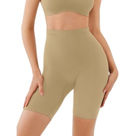 REORIA Tummy Control Shapewear for Women High Waisted Body Shaper Shorts Butt Lifting Panties Under Dress Nude 2XL