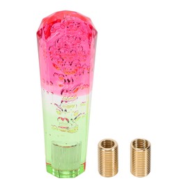 HOPESPANNER Diamond Tricolor Crystal Shift Knob Gear Shifter Knob Acrylic Stick Shifter Lever Knob for Automatic and Manual Vehicle with 2 Adapter Red Green 1 Set