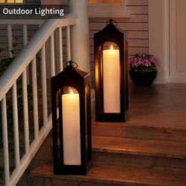 BUTHY 14" x 4" Large Outdoor Candle with Timer Waterproof Flickering LED Flameless Candle Battery Operated with Remote Fake Pillar Candle Realistic for Patio Porch Lantern, White 1 Pack