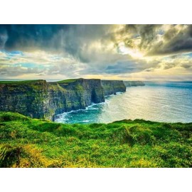 Spectacular Cliffs of Moher Diamond Painting for Adult Children, Cityscape Ireland in Winter Diamond Art, Seaside DIY Diamond Painting by Numbers Wall Home Decor 12x16 inch