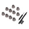 10pcs Black Silicone Double Layer Closed Domes Ear Tips with