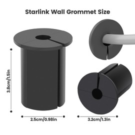 Wall Grommet, Silicone Cable Routing Kit for Wall Hole, Cable Routing Kit for Starlink, Silicone Mounting Kit Hole Feed-Through for Starlink Cable Grommet, black-4pc