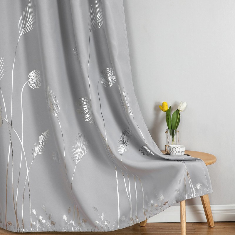 Estelar Textiler Light Grey Blackout Curtains for Sliding Door Silver