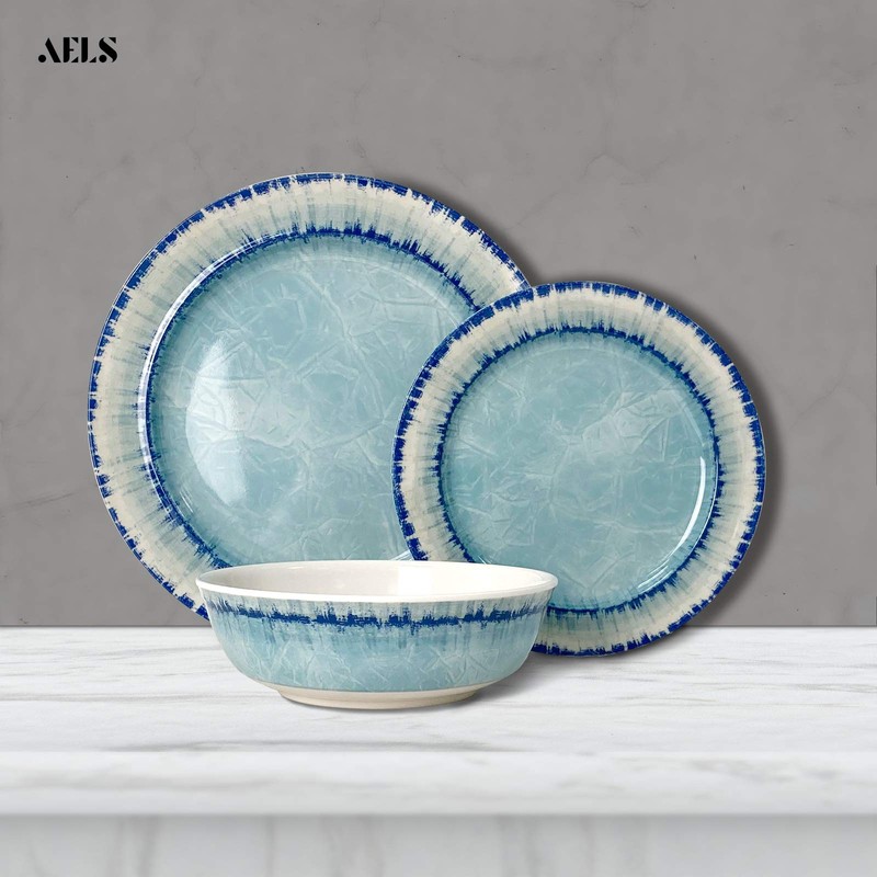 AELS Melamine Dinnerware Set of 12 Pcs Dinner Dishes Set