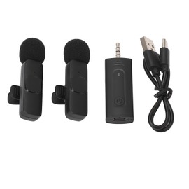 Wireless Lavalier Microphone Portable Noise Cancelling Professional Lapel Mic for Outdoor Video Interview Live Streaming