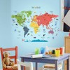 HomeEvolution Large Removable Educational World Map Peel and Stick Wall