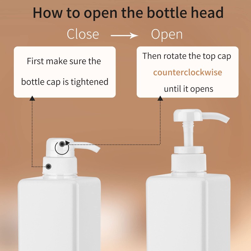 Pump Bottle Dispenser 22oz/650ml Jansburg 2Pack Refillable Square Plastic Lotion