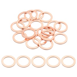 PATIKIL 18PCS M16 Copper Washers, M16x20x1.5mm Copper Crush Washer Metric Flat Washer