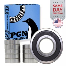 PGN Bearings (10) 6306-2RS Premium Rubber Seal Ball Bearing C3 EMQ, 30x72x19, 6306 2RS 6306rs