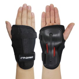 CTHOPER Long Damping Non-Slip Anti-Fall Wrist Guards Protective Gear for Roller Skating Skating Skiing Skateboard Snowboard Cycling Bicycle Scooter (L)
