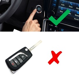 iJDMTOY Gloss Red Keyless Engine Push Start Button Cover Compatible with Toyota Camry Tacoma Prius Avalon Mirai etc w/Push Start Engine On/Off Feature